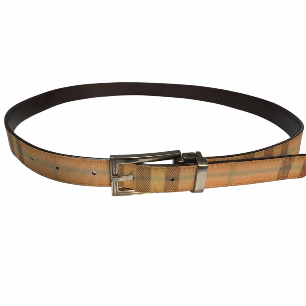 Men's Burberry Louis Reversible Leather & Vintage Check Belt